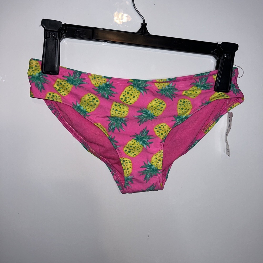 New OLD NAVY XL‎ (14-16) Black Multi Pineapple Swim Bottom Girl
